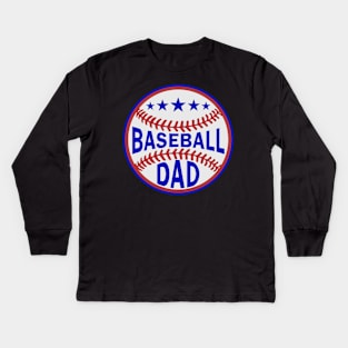 Baseball Dad Player Son Fathers Day Husband Daddy Grandpa Kids Long Sleeve T-Shirt